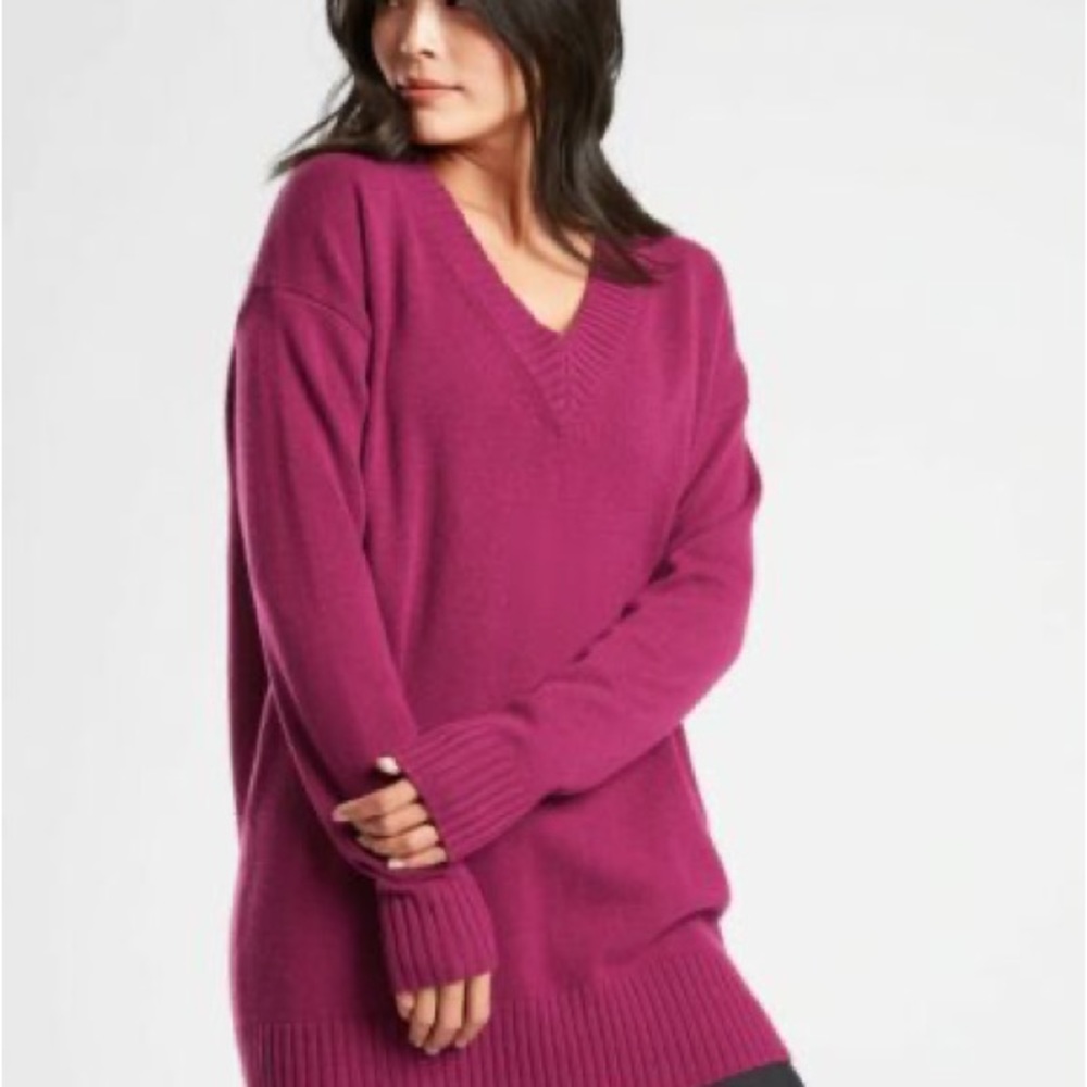 ATHLETA Wool/Cashmere Tunic Length Oversized Boyfriend Sweater, XS - Picture 3 of 11